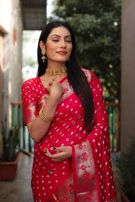Dola Soft Silk Paithani With Bandhej Sarees  2