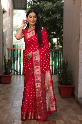 Dola Soft Silk Paithani With Bandhej Sarees 