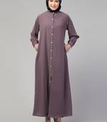 Front open Band Colar & cuff Daily wear casual Abaya