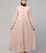 Nazneen Front open Band Colar & cuff Daily wear casual Abaya