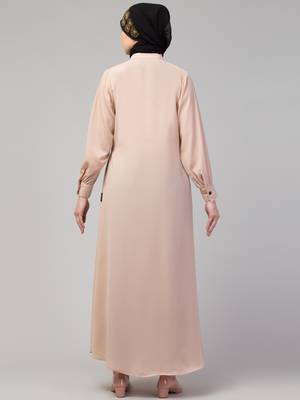 Nazneen Front open Band Colar & cuff Daily wear casual Abaya 3
