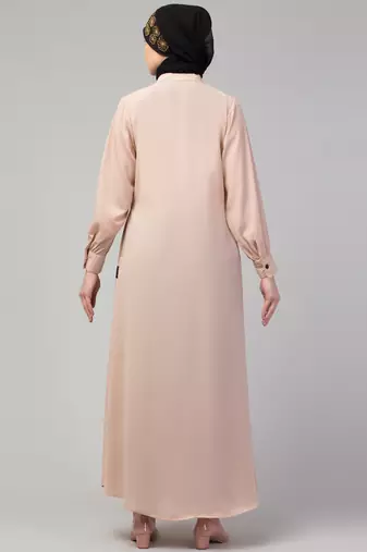 Nazneen Front open Band Colar & cuff Daily wear casual Abaya