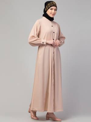 Nazneen Front open Band Colar & cuff Daily wear casual Abaya 6