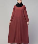 Flare daily wear basic Rust Casual Abaya