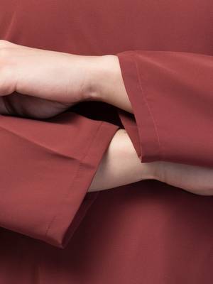 Flare daily wear basic Rust Casual Abaya 3