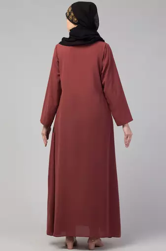 Flare daily wear basic Rust Casual Abaya