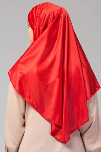 janab e aala red pleated crystal hijab