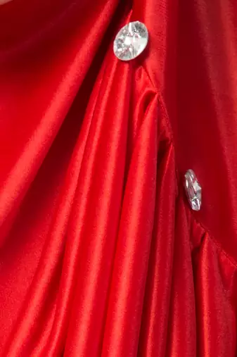 janab e aala red pleated crystal hijab