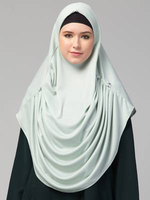 Front gather & pleated with Cristal stone ready to wear prayer Hijab  1