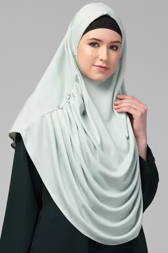 Front gather & pleated with Cristal stone ready to wear prayer Hijab 