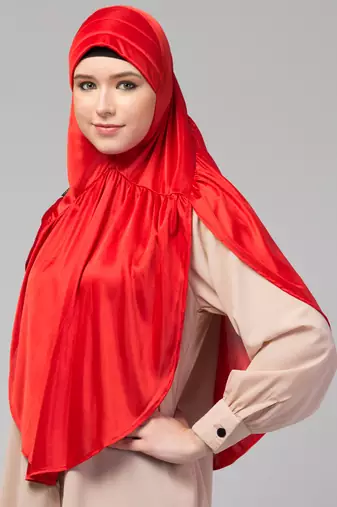 janab e aala ready-to-wear prayer hijab – red