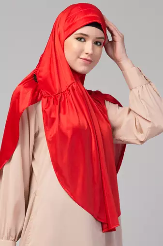 janab e aala ready-to-wear prayer hijab – red