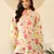 women off white cotton floral printed regular top