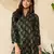 Green Cotton Poly Printed Floral Kurti