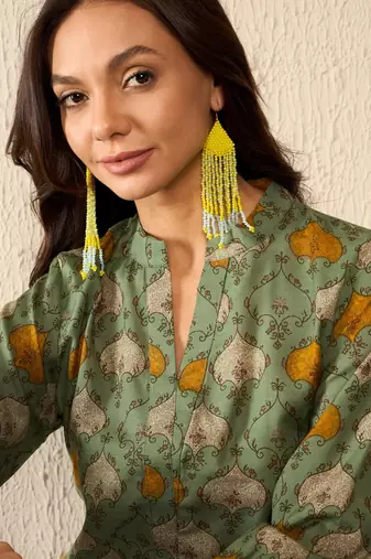 Multicolor Cotton-Blend Abstract Printed Top 