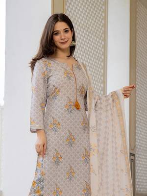 women off white rayon blend ethnic motifs printed straight kurta trouser with dupatta 1
