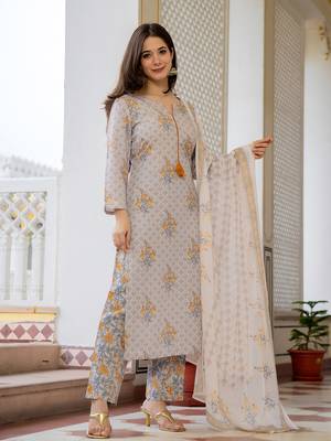 women off white rayon blend ethnic motifs printed straight kurta trouser with dupatta 5