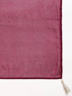 women purple silk blend solid embroidered straight kurta trouser with dupatta 6
