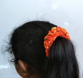Orange plain gajra 3