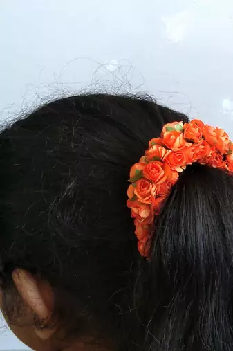 Orange plain gajra