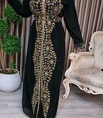 Black luxurious Moroccan Kaftan With hijab.