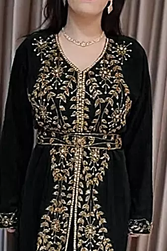 Black Moroccan Kaftan With hijab