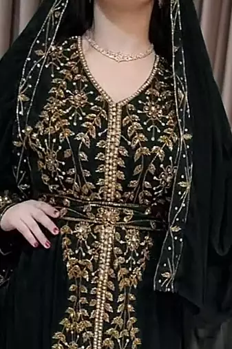 Black Moroccan Kaftan With hijab