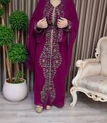 Wine luxurious Moroccan Kaftan With hijab.
