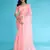 Kimisha peach organza hand work saree with unstitched blouse piece