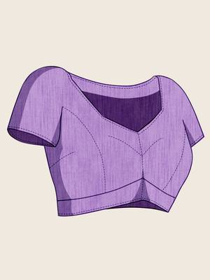 lavender chiffon swarovski saree with unstitched blouse piece 5