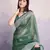 Green Net Twill Shimmer Swarovski Work Saree With Unstitched Blouse Piece