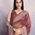 Brown Net Twill Shimmer Swarovski Work Saree With Unstitched Blouse Piece