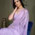 Women'S Lavender Net Twill Shimmer Embroidered Saree With Unstitched Blouse Piece