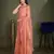 Women'S Peach Net Twill Shimmer Embroidered Saree With Unstitched Blouse Piece