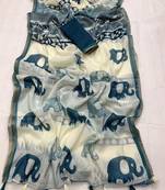 Digital Print Muslin Chanderi Saree Luxurious Muslin Chanderi Saree with Intricate Design