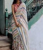 Digital Print Muslin Chanderi Saree Luxurious Muslin Chanderi Saree with Intricate Design