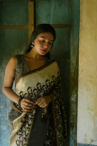 Digital Print Muslin Chanderi Saree Luxurious Muslin Chanderi Saree with Intricate Design
