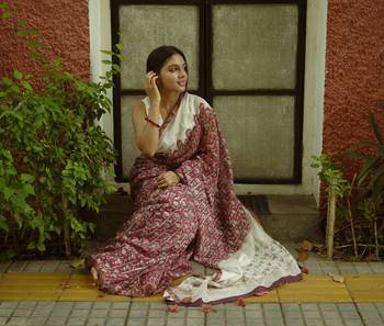 Digital Print Muslin Chanderi Saree Luxurious Muslin Chanderi Saree with Intricate Design 3