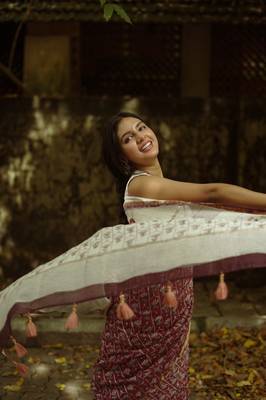 Digital Print Muslin Chanderi Saree Luxurious Muslin Chanderi Saree with Intricate Design 4