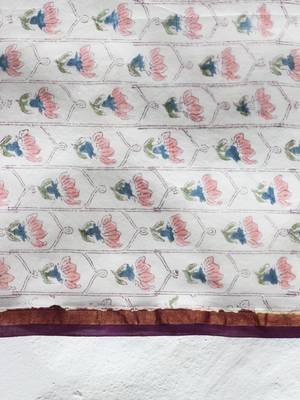 Digital Print Muslin Chanderi Saree Luxurious Muslin Chanderi Saree with Intricate Design 5