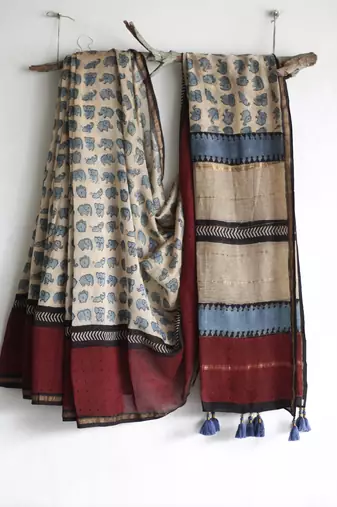 Digital Print Muslin Chanderi Saree Luxurious Muslin Chanderi Saree with Intricate Design