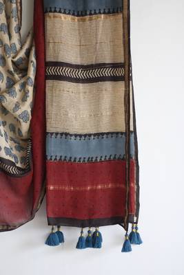 Digital Print Muslin Chanderi Saree Luxurious Muslin Chanderi Saree with Intricate Design 3