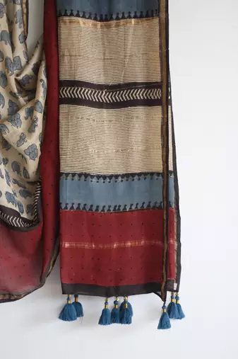 Digital Print Muslin Chanderi Saree Luxurious Muslin Chanderi Saree with Intricate Design