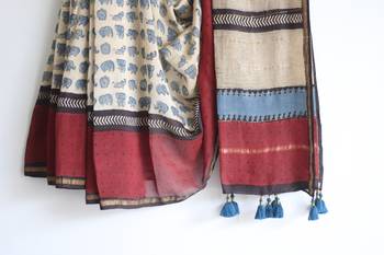 Digital Print Muslin Chanderi Saree Luxurious Muslin Chanderi Saree with Intricate Design 4