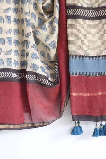 Digital Print Muslin Chanderi Saree Luxurious Muslin Chanderi Saree with Intricate Design
