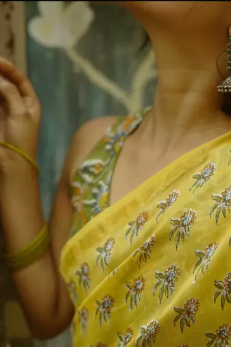Digital Print Muslin Chanderi Saree Luxurious Muslin Chanderi Saree with Intricate Design