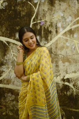 Digital Print Muslin Chanderi Saree Luxurious Muslin Chanderi Saree with Intricate Design 5