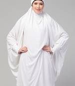 Ready to Wear tie at back smoking at wrist with Naqab instant Khimer Prayer hijab For Hajj and Umrah