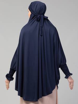 Ready to Wear tie at back smoking at wrist with Naqab instant Khimer Prayer hijab For Hajj and Umrah 2