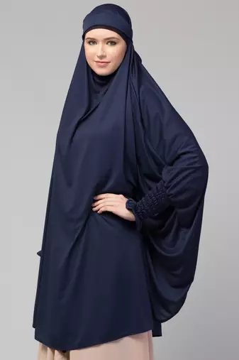 Ready to Wear tie at back smoking at wrist with Naqab instant Khimer Prayer hijab For Hajj and Umrah